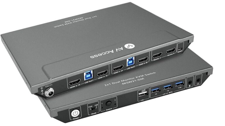 AV Access KVM Switch Dual Monitor with 4 HDMI Cables